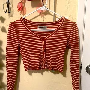 from urban outfitters, crop top, size small, orange and white, well condition